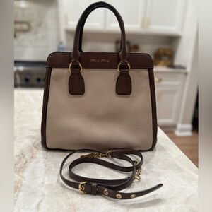 Miu Miu Tan and Brown Satchel